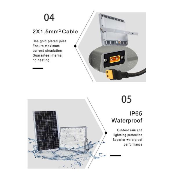 Отливка Алюминий LiFePO4 Батарея дистанционного управления Внешний водонепроницаемый 100w Солнечный светодиодный светодиодный свет