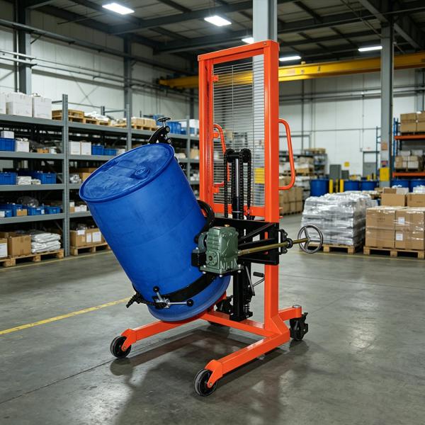 Custom Manual Hydraulic Drum Lifter Rotator Lifter For 55 Gallon Steel Barrel