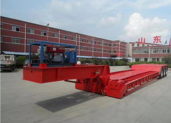 AND9408TDP Van-type Low Loader Transport Heavy Duty Equipment Extendable Lowboy Trailer