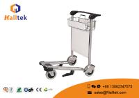Roue en caoutchouc Voiture de bagages d'aéroport Voiture de bagages en acier inoxydable avec frein à main