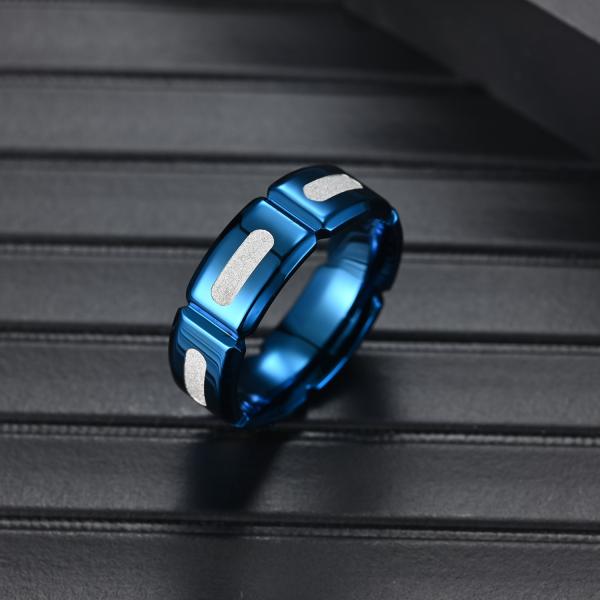 8 mm de bague de mariée en acier inoxydable pour hommes soulageant l'anxiété