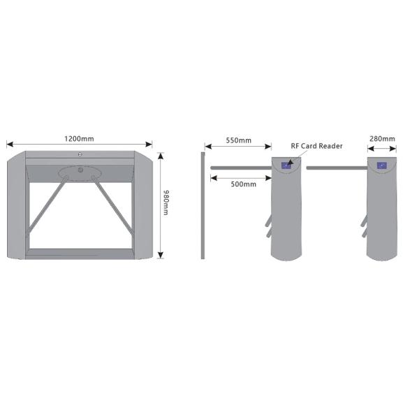 Rfid Access Control Tripod Turnstile Gate Bi - Directional 304 Stainless Steel Material