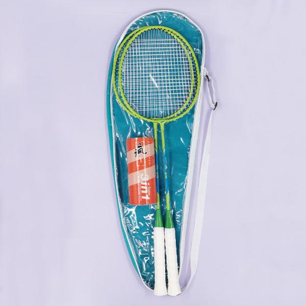 Durable Badminton Racket Sets Green Yellow Steel Badminton Training Racquet