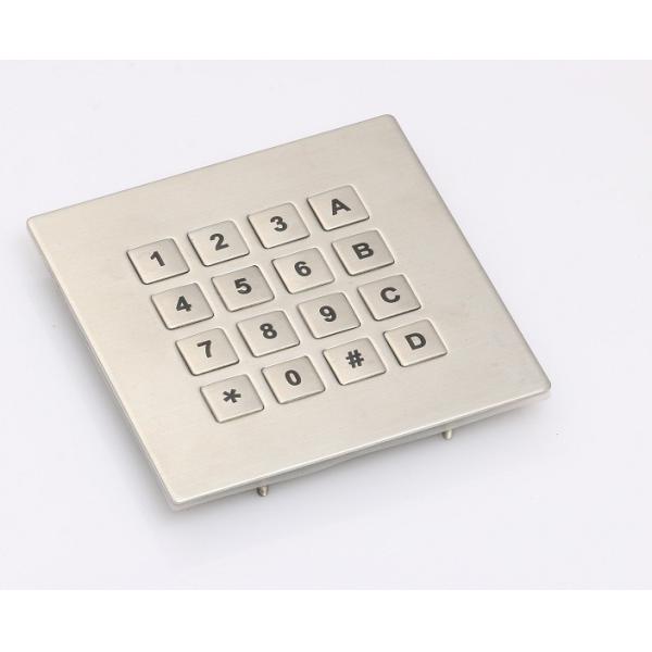 IP68 waterproof stainless steel brushed metal keypad with 16 key buttons for rugged telephone set