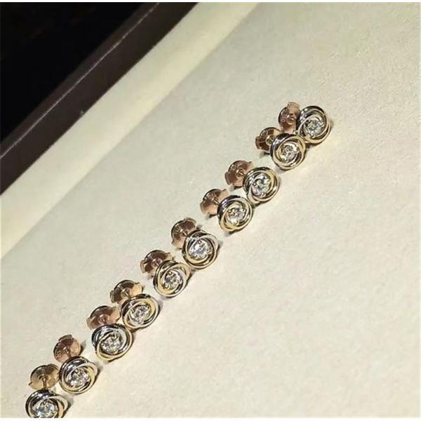 C Three circle ring earrings18K white gold, 18K yellow gold, 18K rose gold, diamond. Model: B8045300