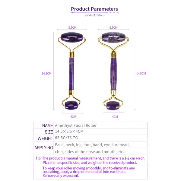 Natural Amethyst Crystal Gua Sha And Jade Roller