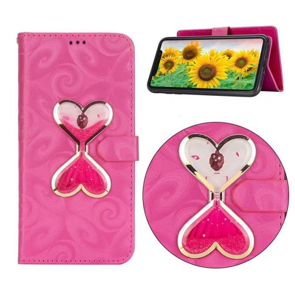Iphone, Samsung flowing heart wallet leather case, Iphone Xs Max wallet leather case,Samsung wallet leather case