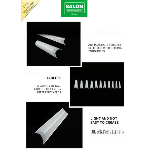500PCS/Box Press on Nails Ladder/Stair Shape Half Cover Nail Tips Natural Artificial Fingernails Luxury Design for Women