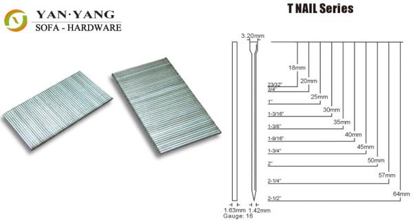 T-nails series silver color furniture staples 10 years production experiences sofa staples supplier