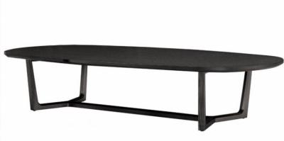 Nordic Simple Modern Wood Coffee Table French Style Retro Oval Shaped