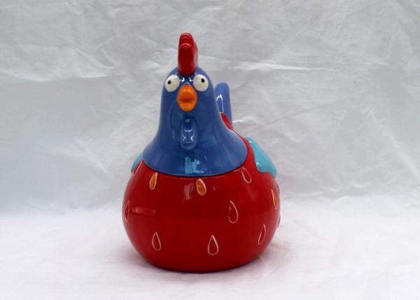 Customized Ceramic Coffee Jar , Rooster Design Easter Dolomite Cookie Jar