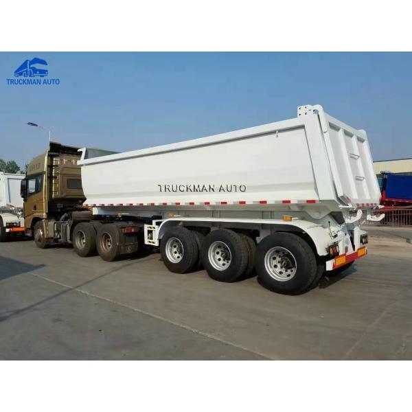 Mechanical Ramp 3*13T Axle Dump Semi Trailers With 12.00R20 Tires