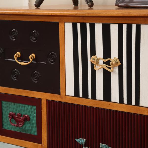 6 Drawer Vertical NC Painting Solid Wood Storage Cabinet Family Room Furniture