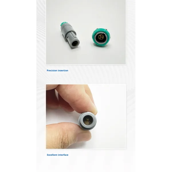 Push-Pull Self-Locking Alcohol Disinfection Aviation Plug Connector Gray/Green Plastic China Manufacturer Can Be Freely