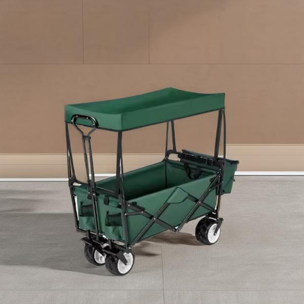 Lightweight Folding Cart With Wheels Compact With Canopy Hand 89*53*109cm