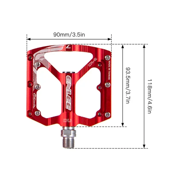 2021 ENLEE Red/black Aluminum Alloy Ultralight Pedals for Mountain Bike Road Bicycle