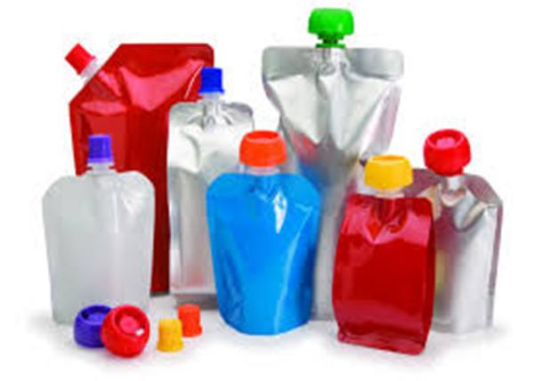 Customize Stand Up Spout Pouch Packaging , Food Grade 10 Colors Liquid Pouch With Spout
