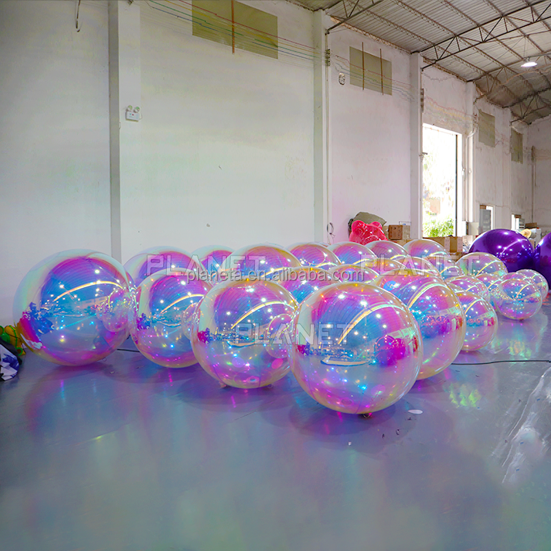 Wholesale Giant Large air Tight PVC Iridescent Inflatable Mirror Balloon for Event Decoration