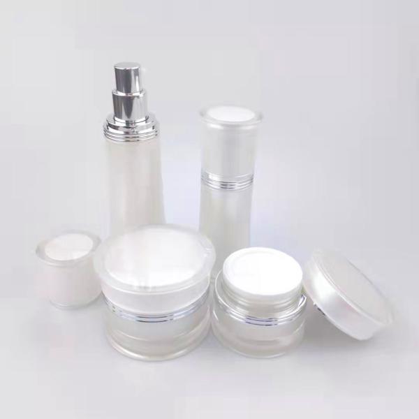 белый акриловый лосьон пластмассы насоса 50ml разливает бутылки по бутылкам Skincare лицевого лосьона косметические