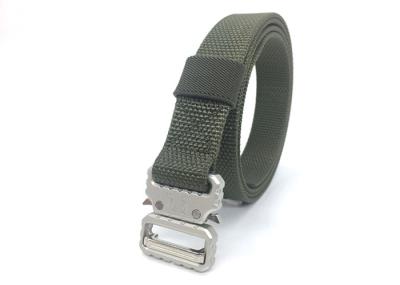 Correia da correia do Webbing do poliéster do verde do exército/cintura dos homens com curvatura plástica
