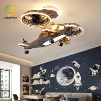 Luz de techo del dormitorio de la historieta del sitio del muchacho teledirigido de la luz de la fan de la luz del aeroplano de los niños del combatiente del muchacho creativo del modelo