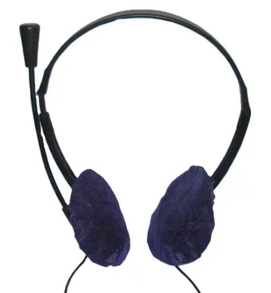 Non Woven Earphone Cover Black / White /Blue Nonwoven Disposable Hygienic Headphone Cover One Time Use Sanitary Ear