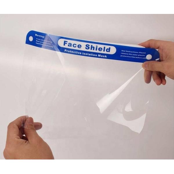 330 * 220mm Clear Disposable Face Shield Double Sided Polymer Materials