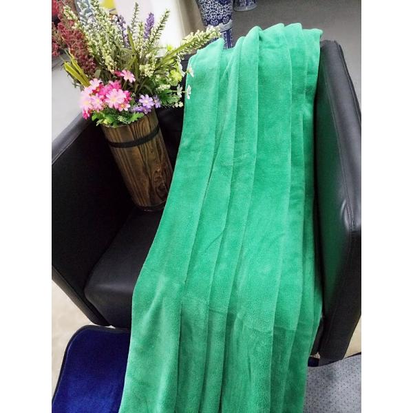 Green Color Luxury Coral Thick Fleece Blanket Soft Touch For Travel / Home