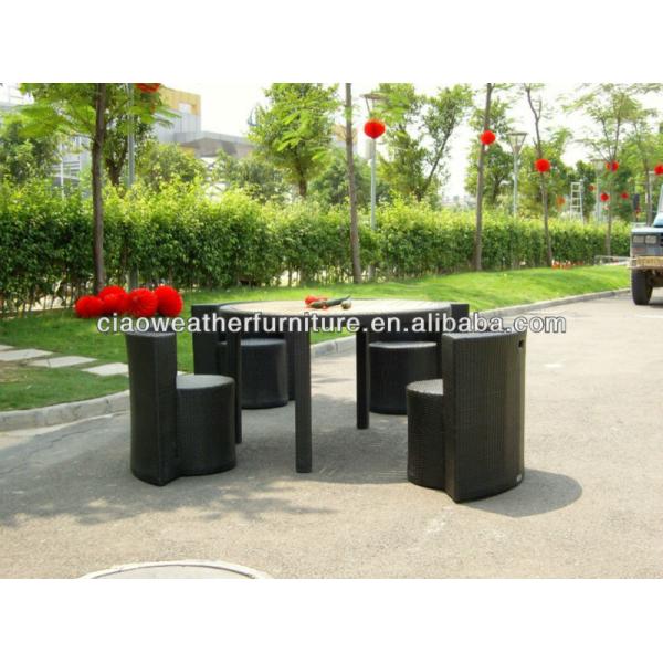 Water-proof Sun-proof Alu Frame Patio Rattan Outdoor Table and Chair Set Custom Modern Hospitality Set