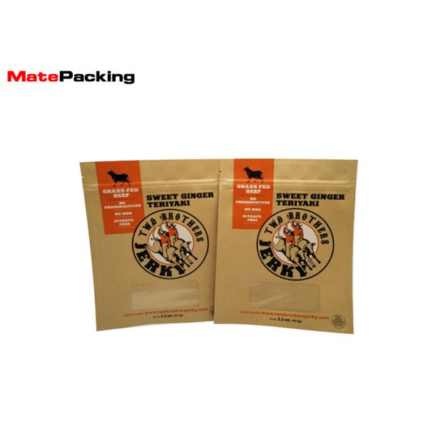 Window Stand Up NaturalKraft Paper Food Bags Gravure Mold Printing For Nuts