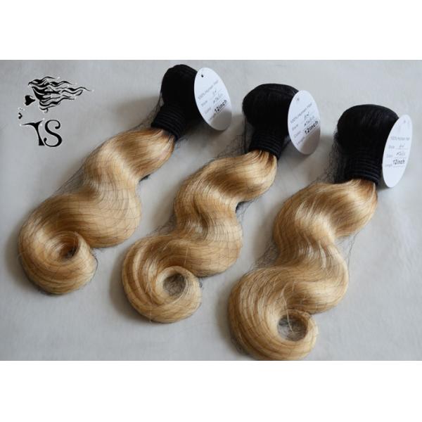 Body Wave Blonde 613 Ombre Real Hair Extensions , Malaysian Curly Hair