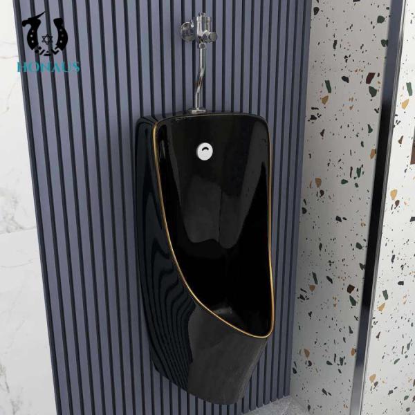 Black Multi Shape Male Standing Urinal Sensor Flush Commercial Urinals