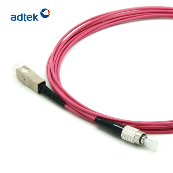 Multimode Simplex FC SC Fiber Patch Cord 2.0mm OM4 PVC / LSZH 3M Fiber Optic Cable