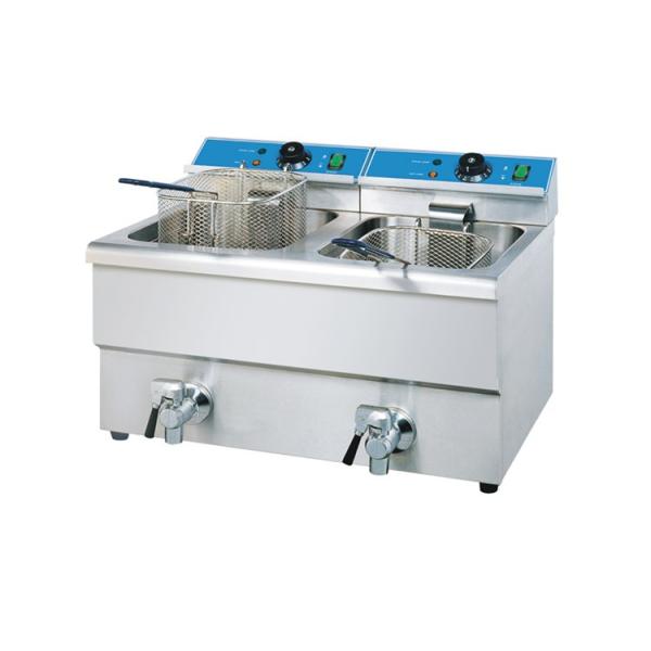 6kw Western Kitchen Equipment Electric Counter Top Double Basket 12L*2 Fryer