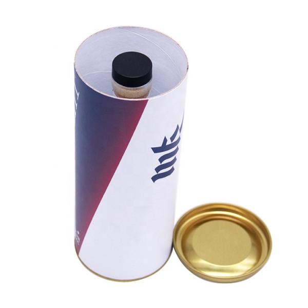 Metal Lid Gift Box For Champagne Bottle Biodegradable CMYK Printing