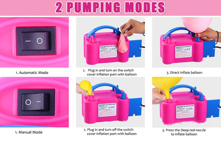 SPU Dual-Purpose Electric Air Pump Double-Layer Balloon Inflator PP Material Portable Automatic for Wedding Room Decorations