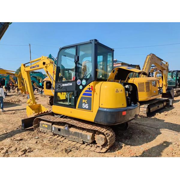 Excavateur hydraulique à rampe Komatsu PC56 Environnement de fonctionnement confortable et matériaux durables