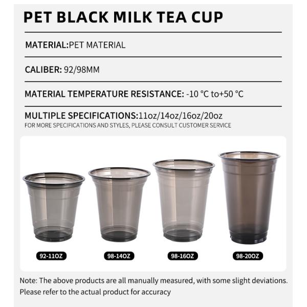 Tazas para mascotas de impresión personalizada negras transparentes reciclables para té de jugo y leche