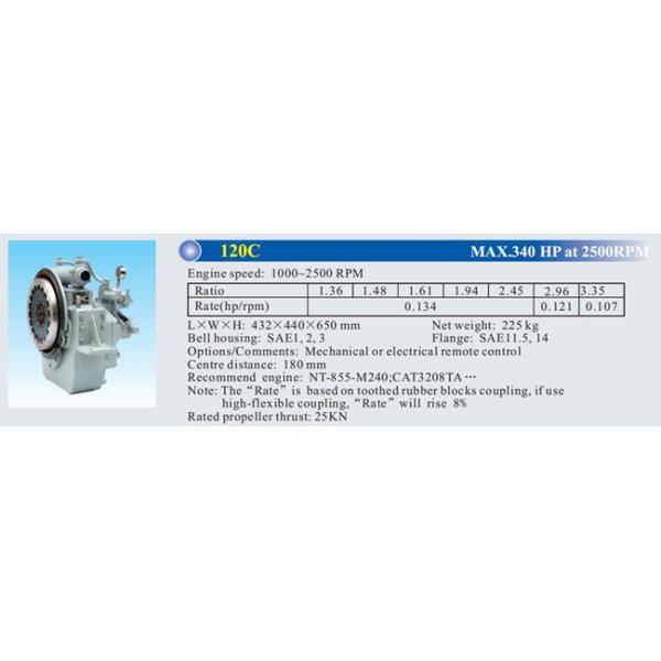 NT-855-M240 CAT3208TA Cummins 25KN 120C Marine Transmission Gearbox