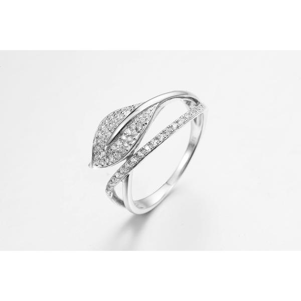 Green Leaf 925 Silver CZ Rings 3mm Cubic Zirconia Anniversary Band