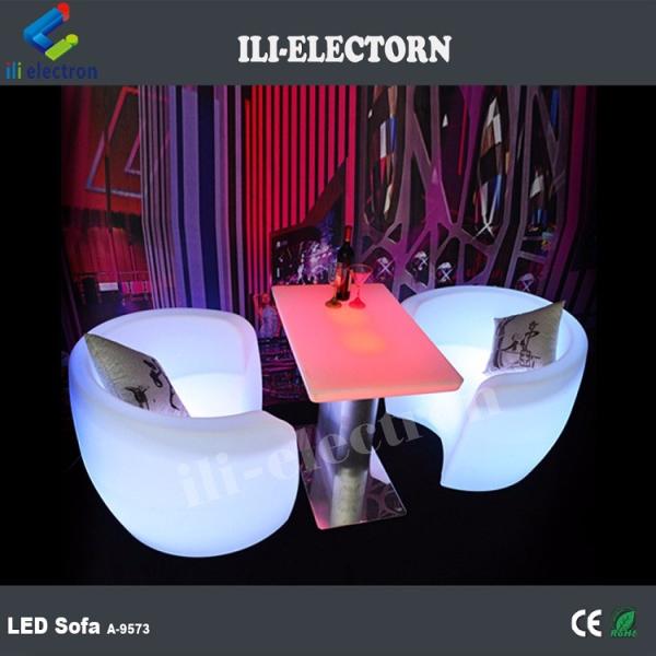 Commercial PE Plastic LED Glow Furniture , Illuminated LED Lounge Sofa