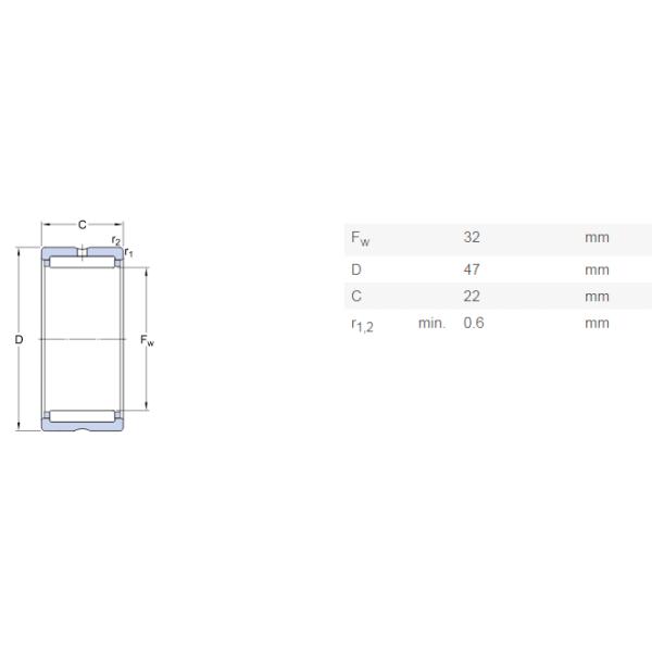 NKS32 Style Standard Needle Roller Bearings Without Inner Ring , Needle Thrust Bearing