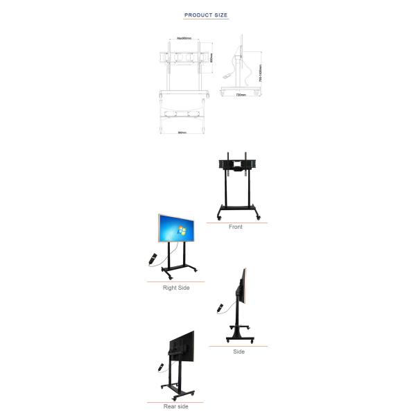 Motorized Lift Up Down Interactive Whiteboard Mobile Stand With Wired Switch