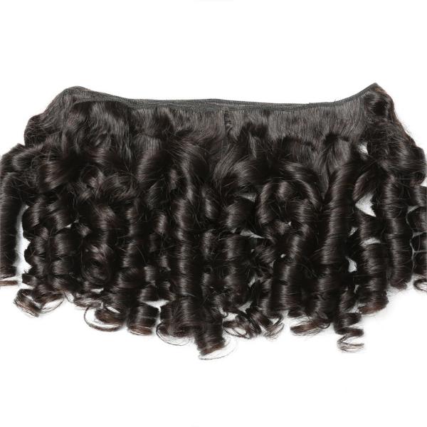 Natural Black Funmi Curly Remy Human Hair Bundles Sew In Weave Bundles Brazilian Bundle Deals