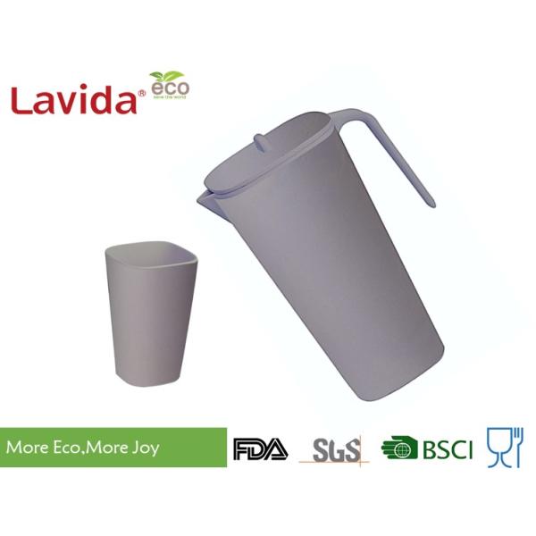 Non-Toxic Environmental Friendly Bamboo Water Jug Plastic Pitcher Beverage Jug With Customized Prints and Color