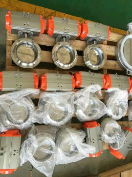 Wafer Butterfly Valve With Pneumatic Actuator Control