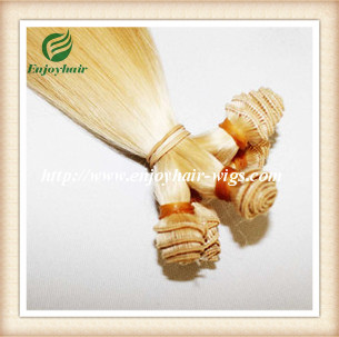 Hand tied weaviing Brazilian 5A virgin remy hair, 613#color straight hair extension weaves