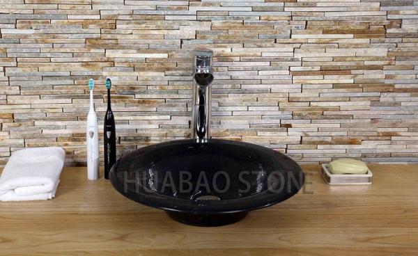 Decorative Cultured Stone Bathroom Sink Countertop Flush Mount Free Standing