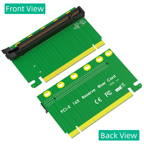 PCI-e 16X 3.0 90 Degree Reverse Male to Female Riser Card Adapter For 2U Server (Installation Direction towards CPU)