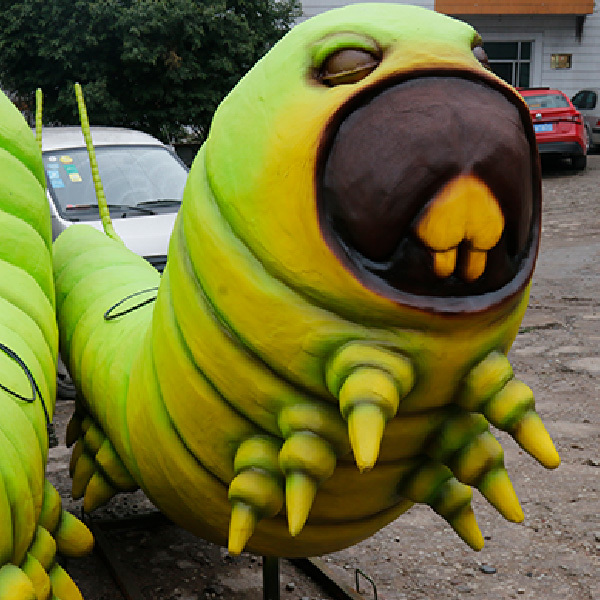 Garden Amusement Equipment Animatronic Caterpillar Silicone Rubber Insect
